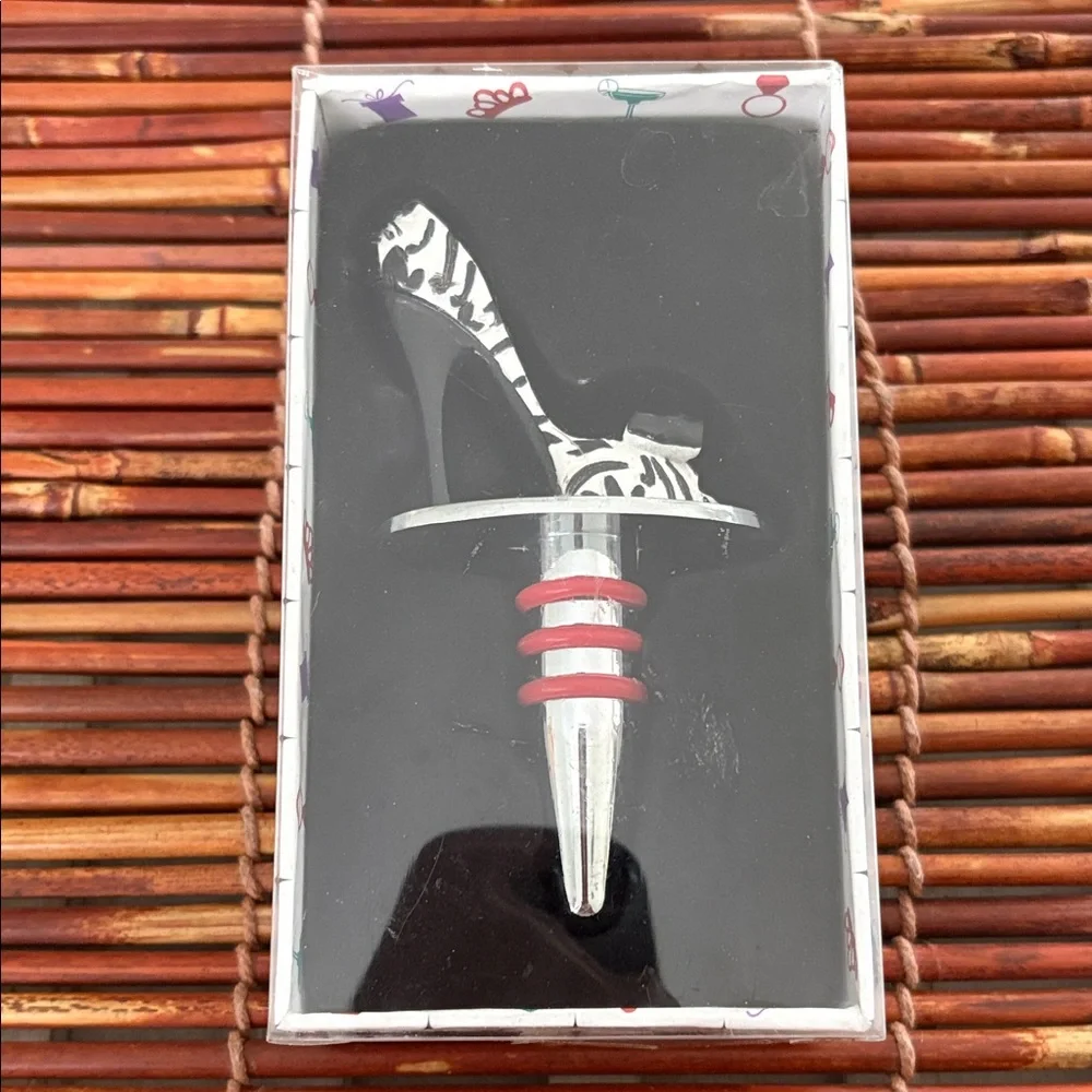 Zebra Print High Heel Wine Stopper